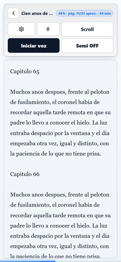 Lectura con controles de voz